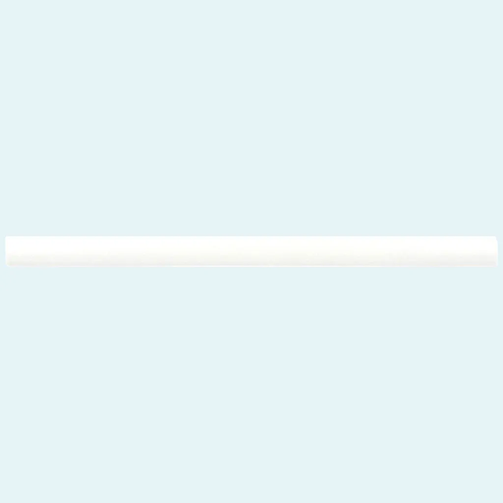 10 pack Arte 0.47 in. x 7.87 in. Matte White Ceramic Pencil Tile Trims (0.3 sq ft/case) - Sample