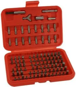 100 Piece Hex Shank Tamper Proof Resistant Security Driver Screwdriver Bit Set Kit