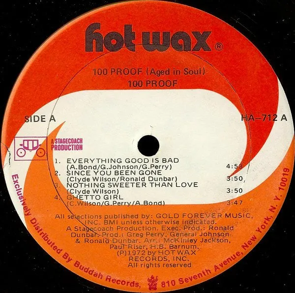 100 Proof Aged In Soul – 100 Proof - VG  LP Record 1972 Hot Wax USA Vinyl - Detroit Soul / Funk