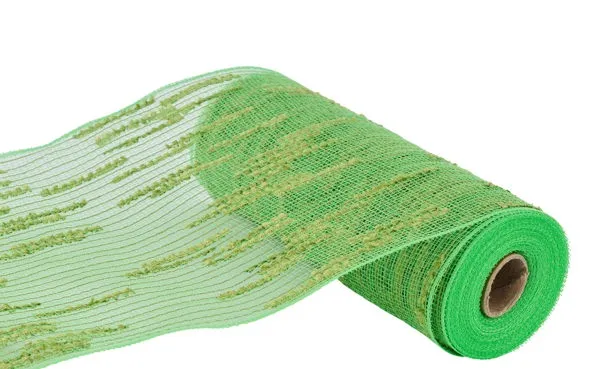 10.25" X 10Yd Lime Green Random Double Drift Mesh  RY812130
