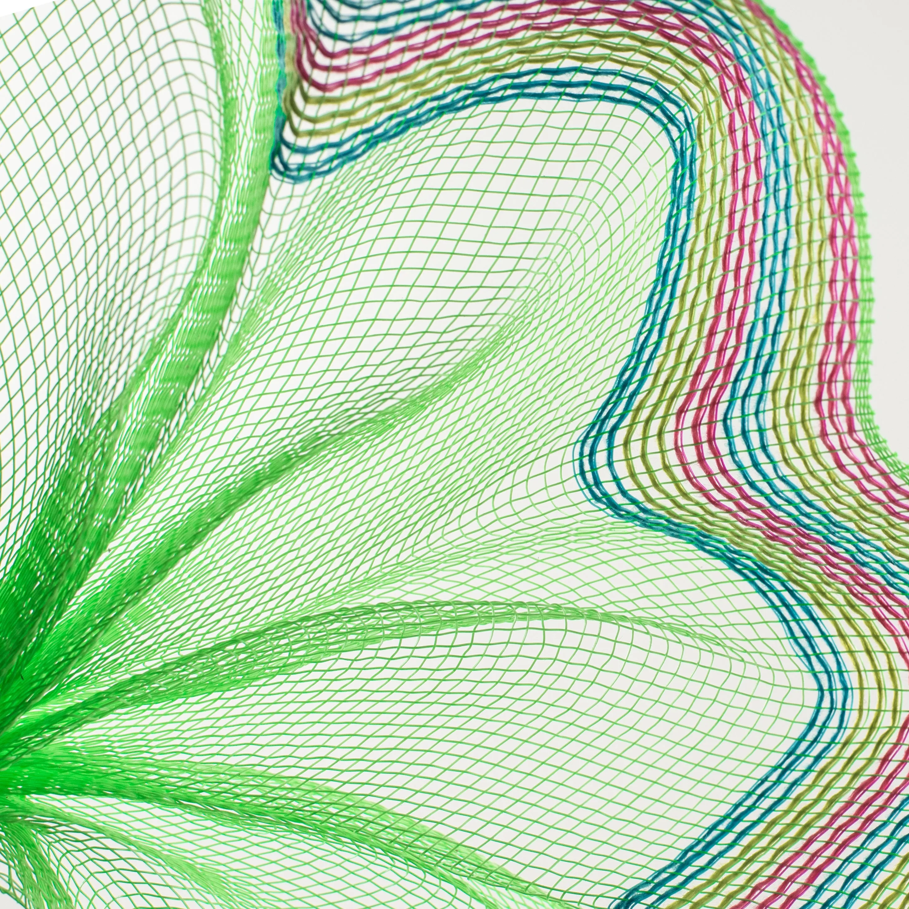 10" Border Stripe Mesh: Lime, Hot Pink, Fresh Green, Turquoise