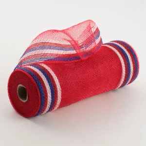 10" Border Stripe Mesh: Red, White, Blue
