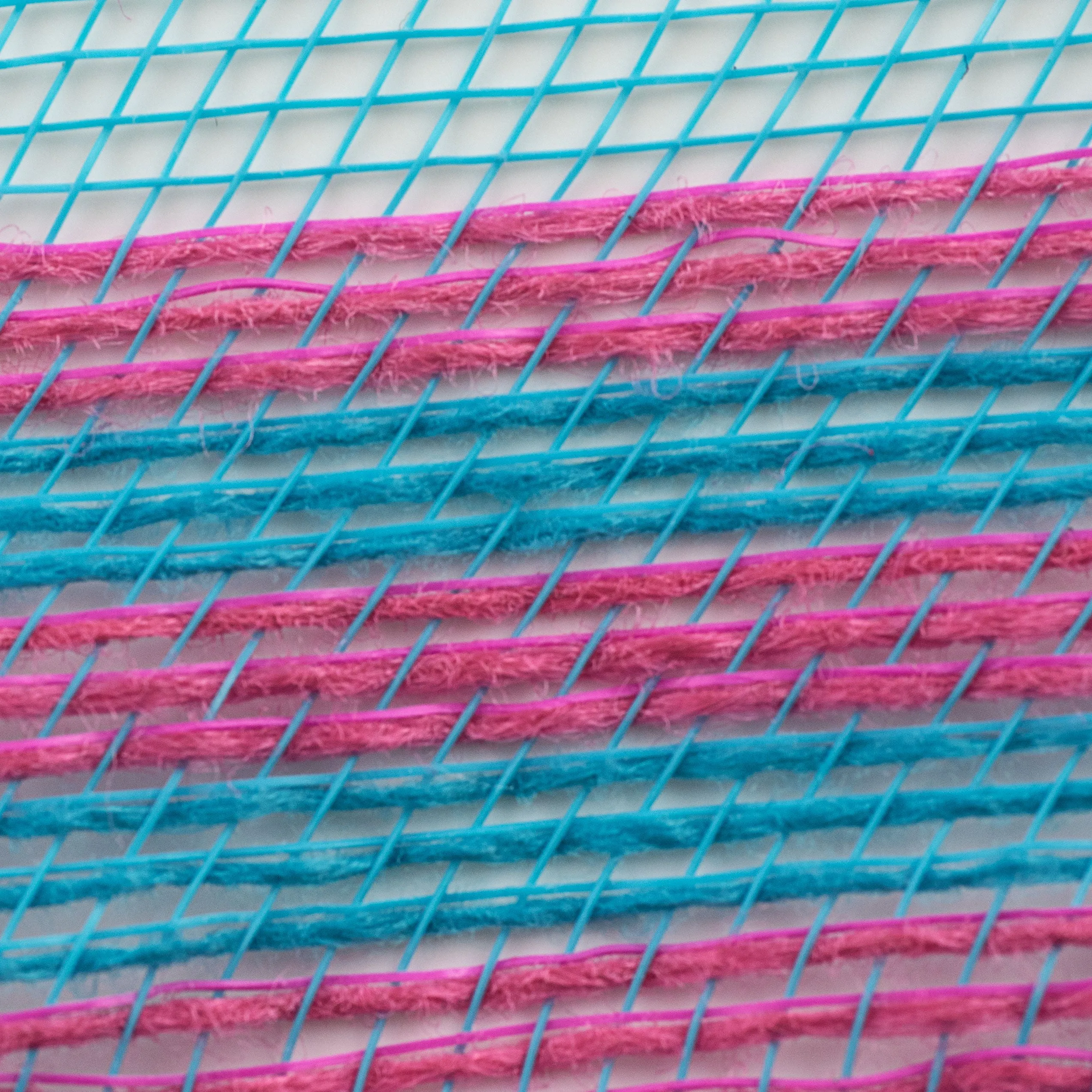 10" Border Stripe Mesh: Turquoise & Hot Pink