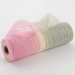 10" Burlap Deco Mesh: Mint, Ivory & Pink Ombré Jute