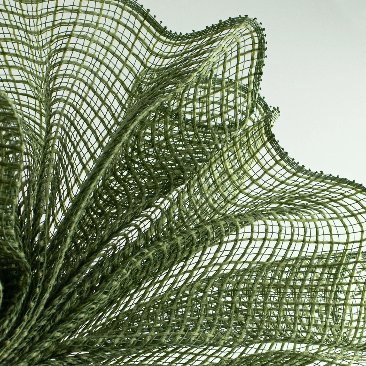10" Check Fabric Mesh: Moss Green