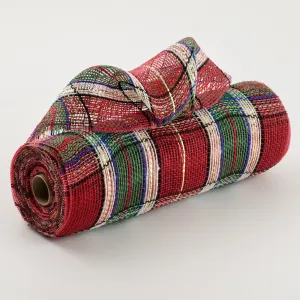 10" Christmas Plaid Mesh: Red, Green, White, Blue, Gold