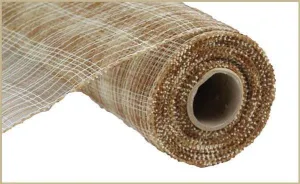 10" Deco Poly Mesh: Multi Stripe Natural/Ivory/Brwn