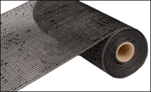 10" Deco Poly Mesh: Wide Metallic Foil Black