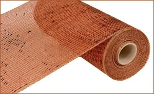10" Deco Poly Mesh: Wide Metallic Foil Brown/Copper