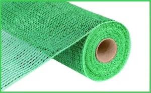 10" Deco Poly Mesh: Wide Metallic Foil Lime