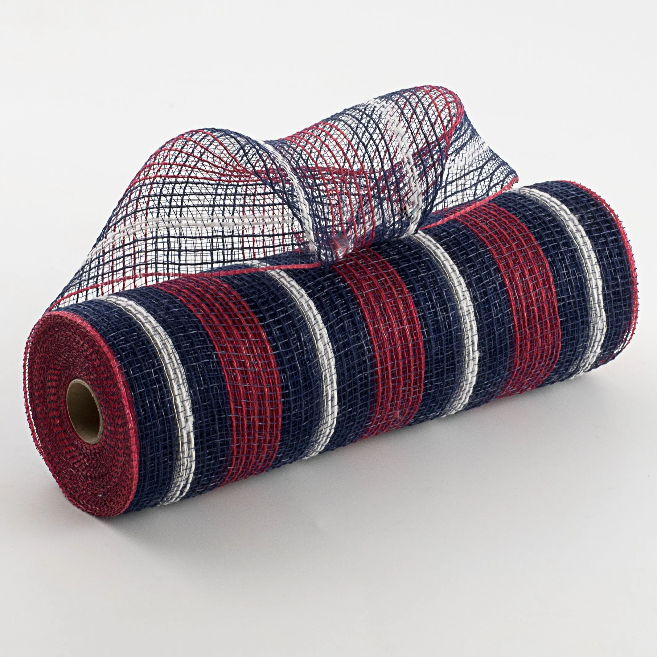 10" Fabric Bold Stripe Mesh: Navy, Red, White