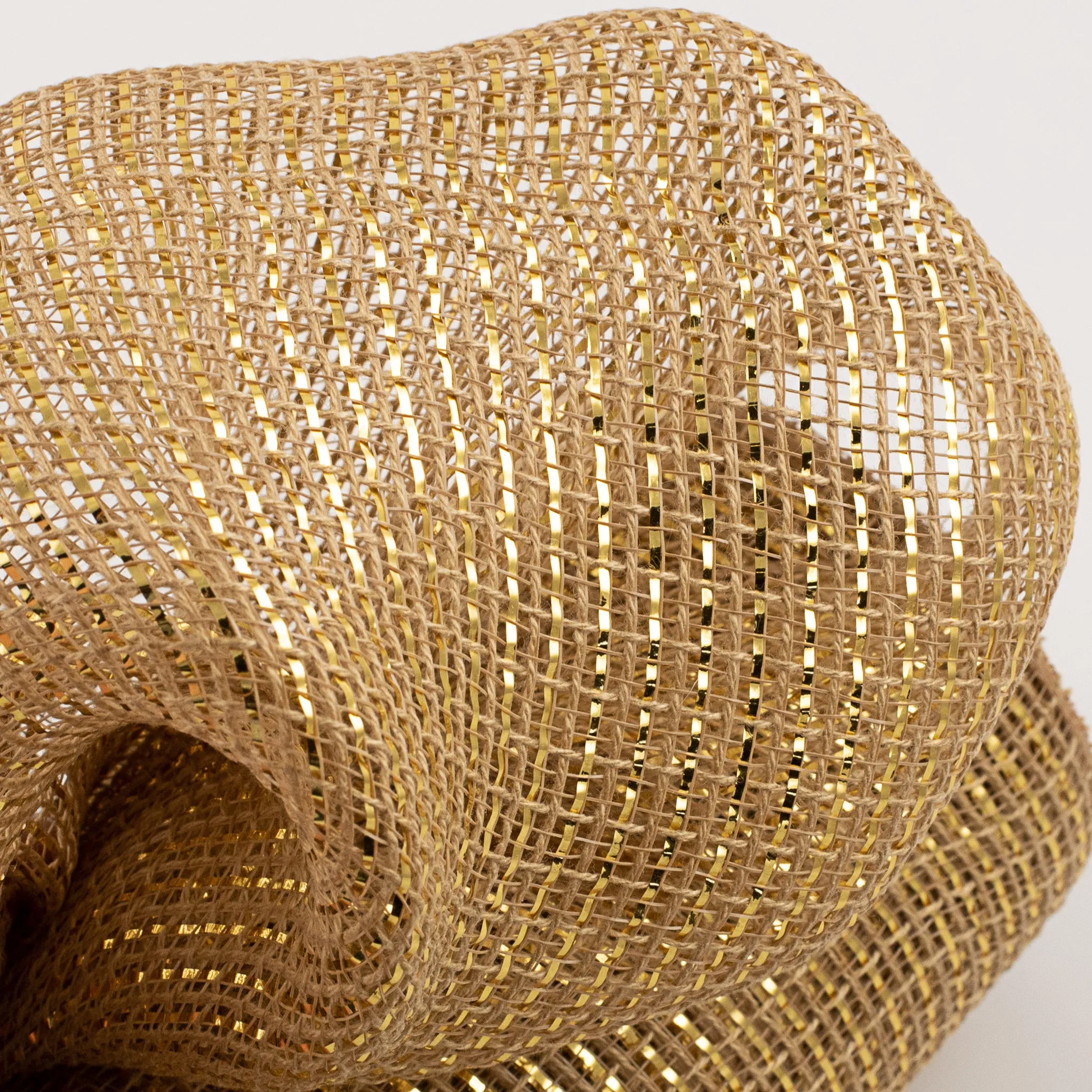 10" Fabric Mesh: Metallic Gold/Natural