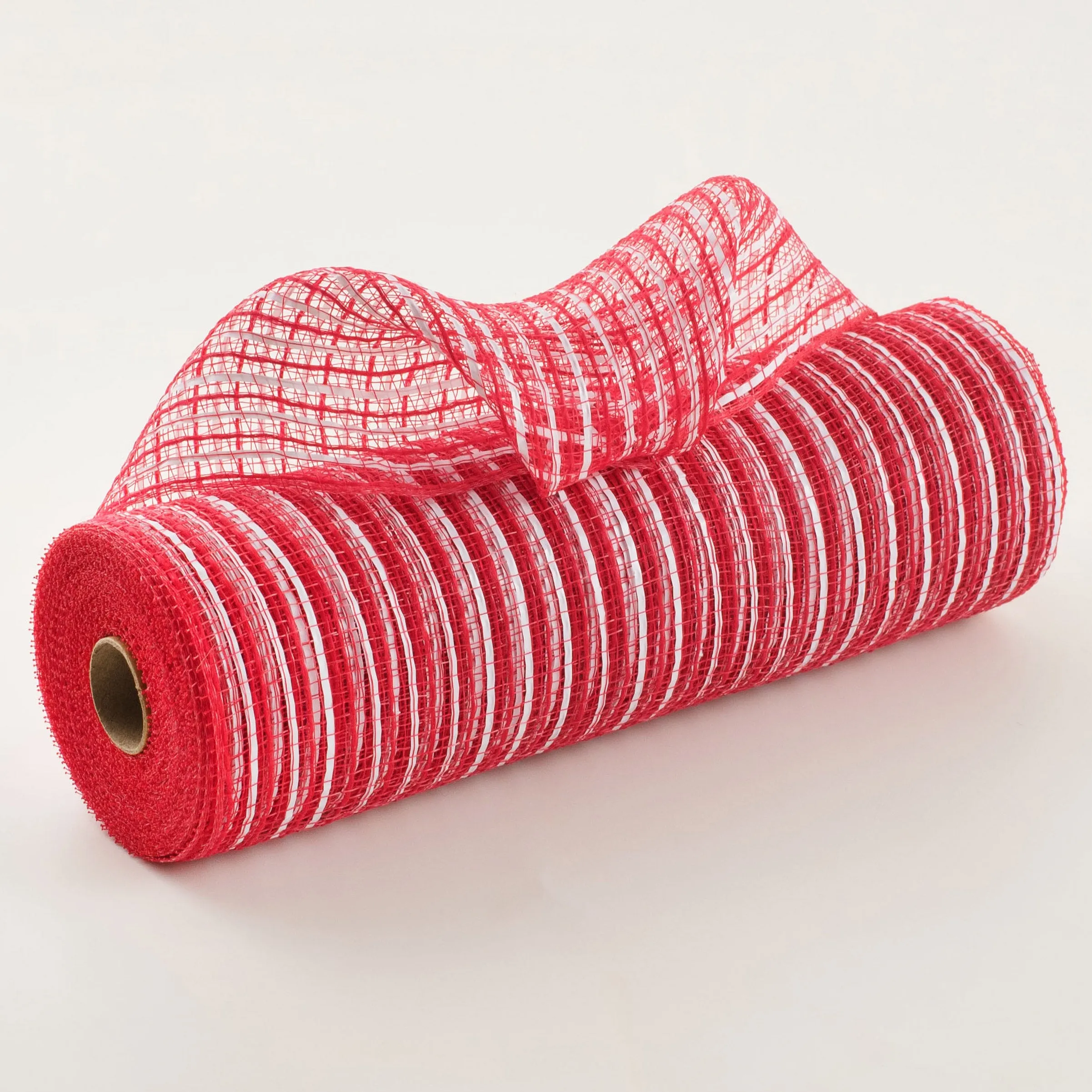 10" Fabric Mesh With Stripes: Red & White