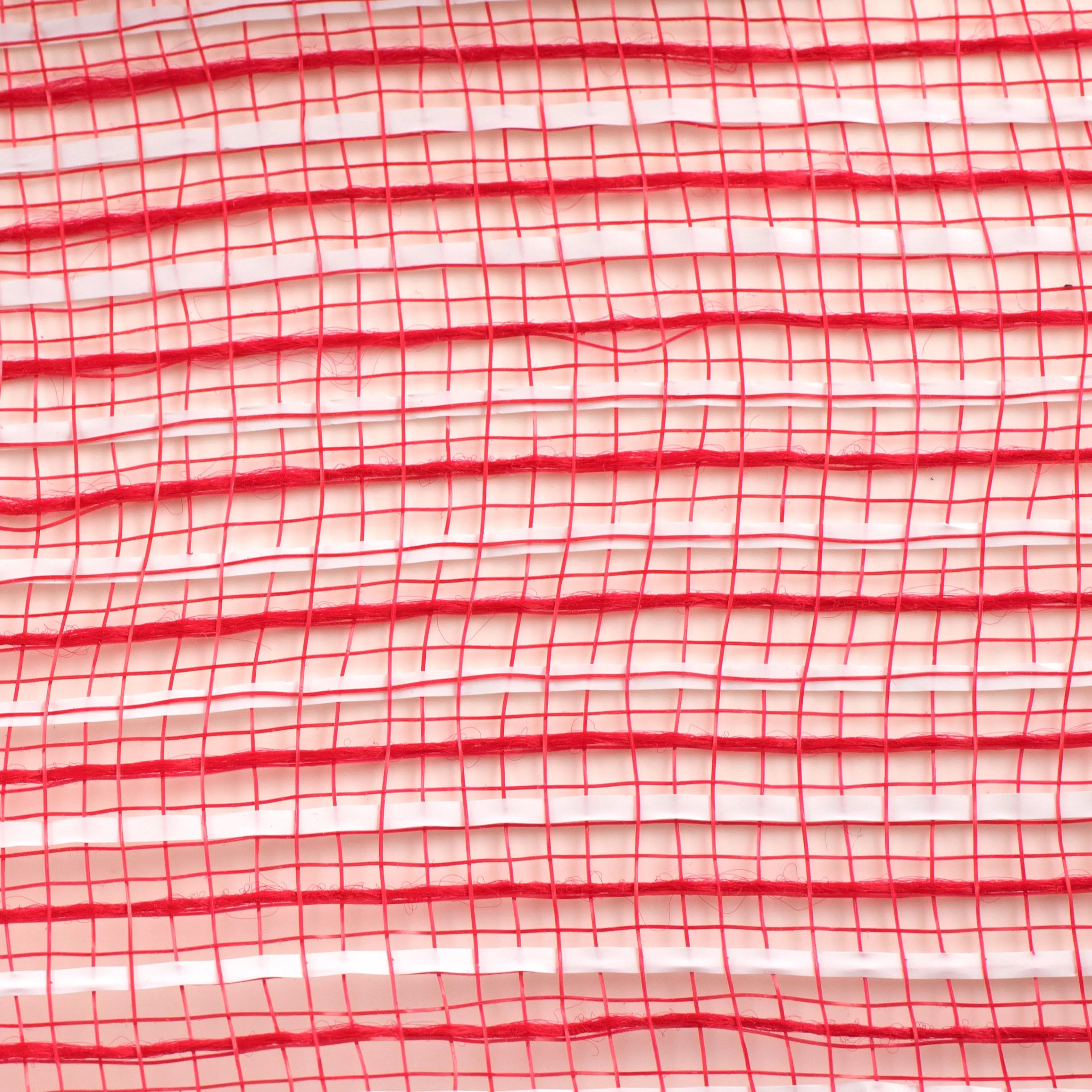 10" Fabric Mesh With Stripes: Red & White