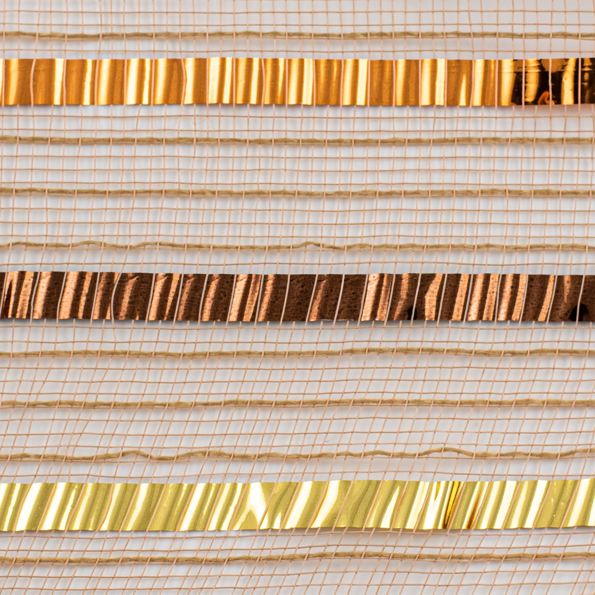 10" Faux Jute XL Wide Foil Mesh: Natural, Orange, Gold, Brown