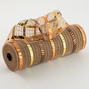 10" Faux Jute XL Wide Foil Mesh: Natural, Orange, Gold, Brown