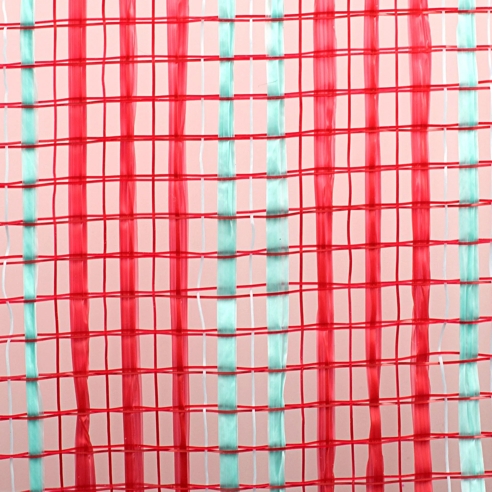 10" Horizontal Wide Stripe Mesh: Red & Robin's Egg Blue