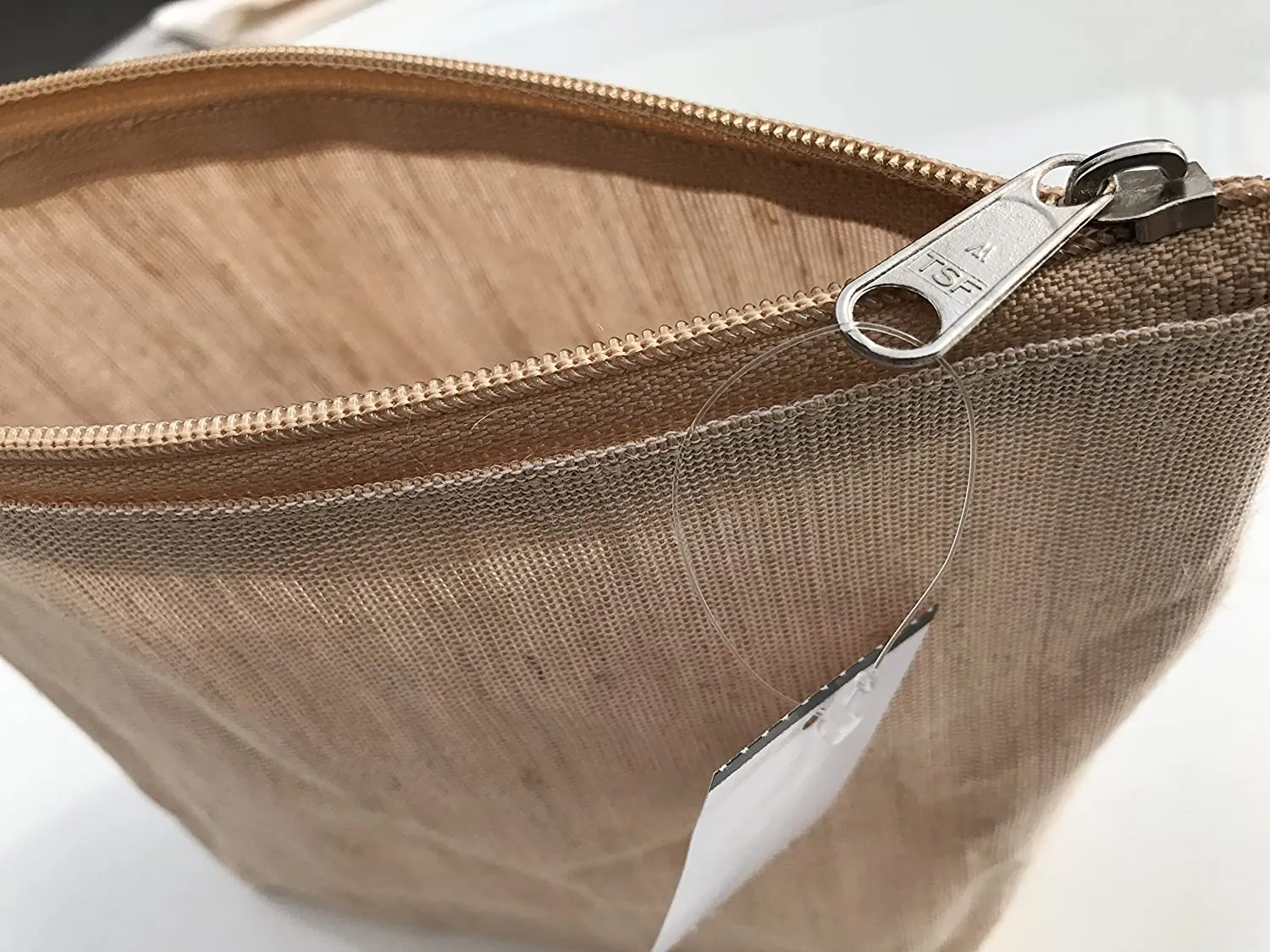 10" Jute Large Makeup Bag, Pouch Purse Cosmetic Organizer