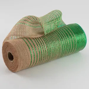 10" Jute Poly Mesh: Emerald Green Foil Ombré