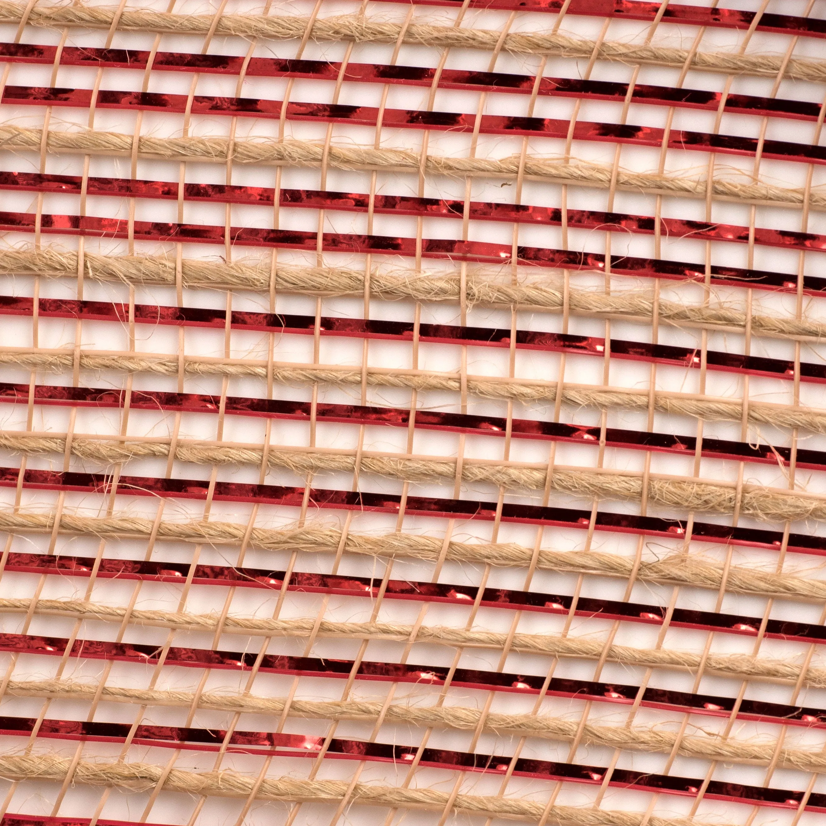 10" Jute Poly Mesh: Red Foil Ombré