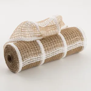 10" Magnolia Plaid Mesh: Natural & White