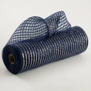 10" Metallic Breeze Mesh: Champagne & Navy Blue