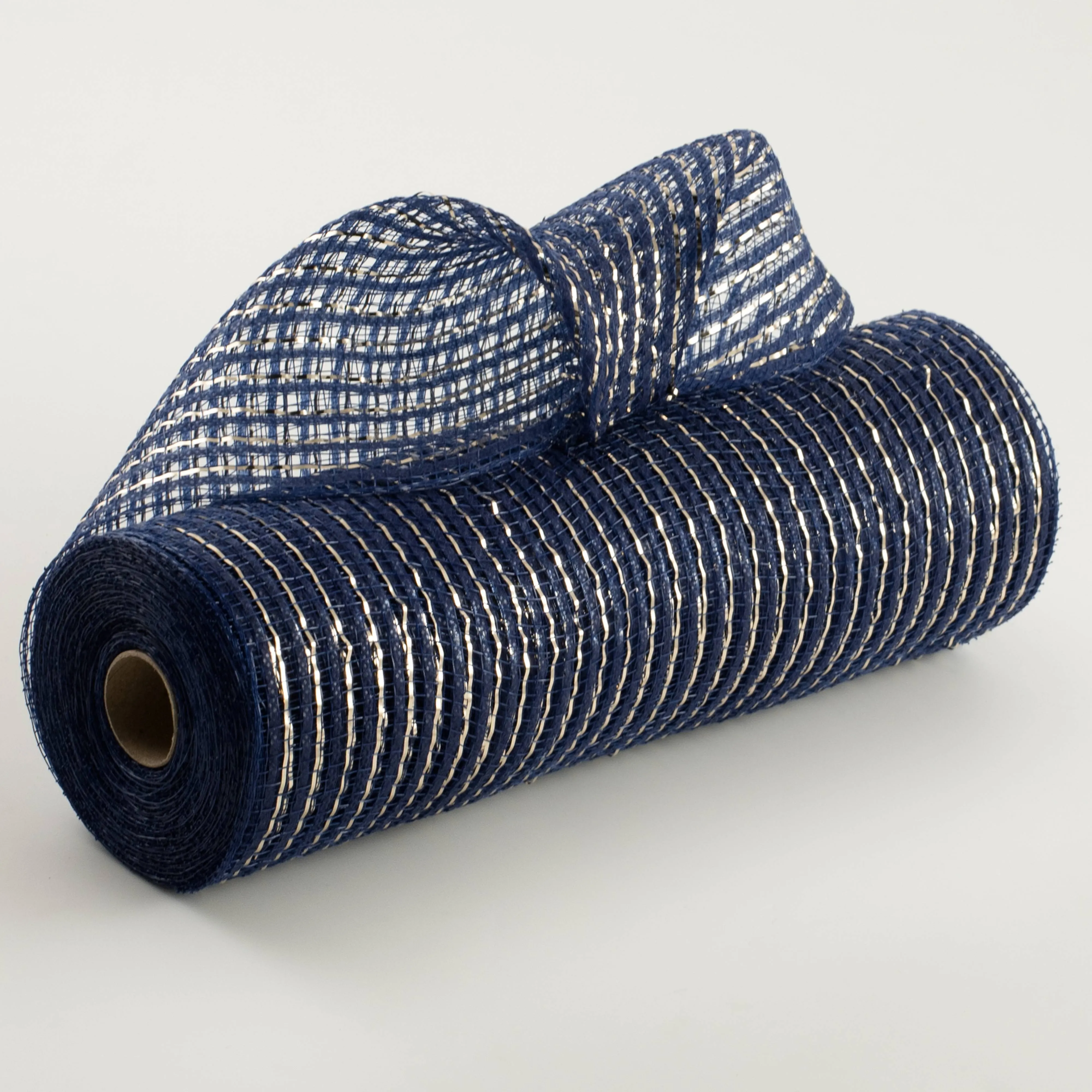 10" Metallic Breeze Mesh: Champagne & Navy Blue