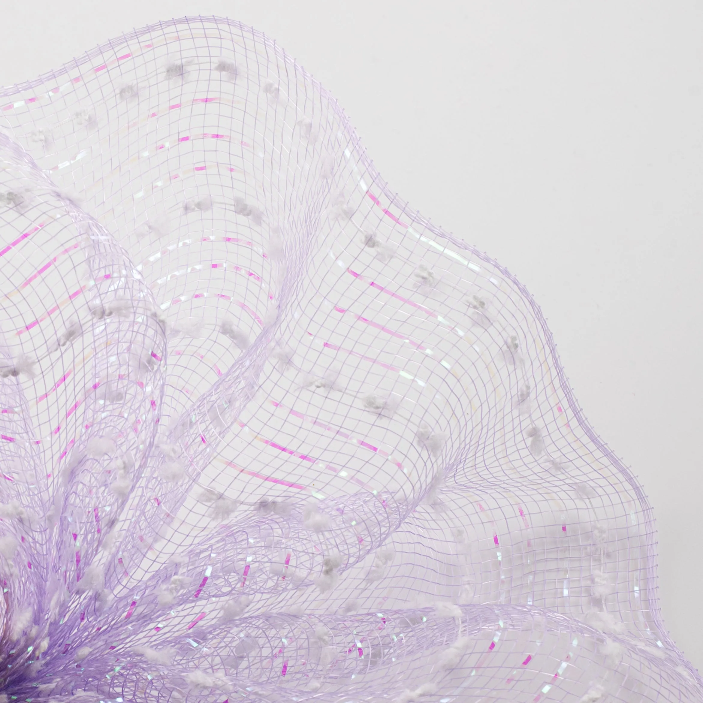 10" Metallic Snowball Mesh: Lavender & Iridescent
