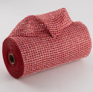 10" Poly Burlap Criss Cross Mesh: Red & White