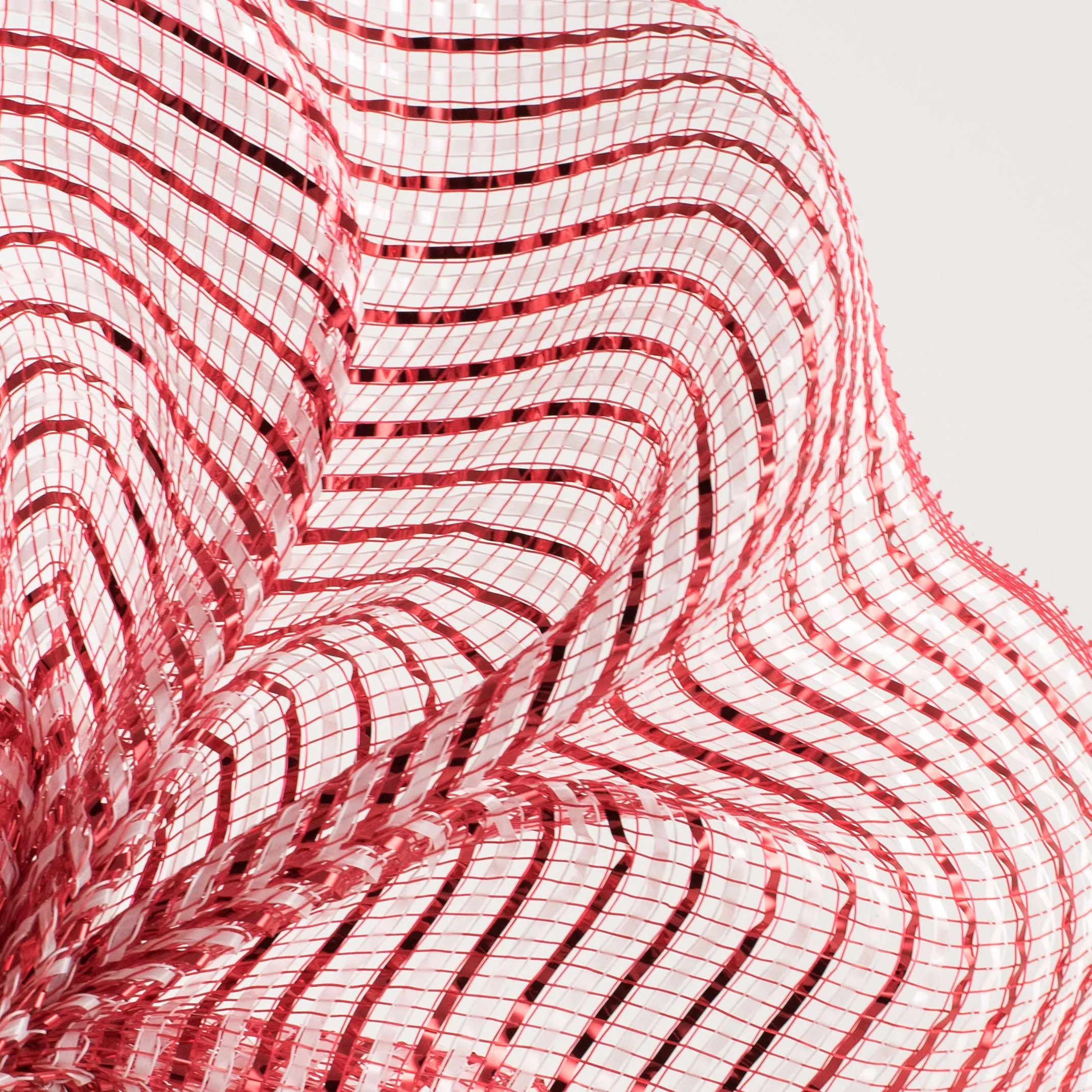 10" Poly Deco Mesh: Deluxe Wide Red/White Stripe