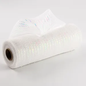 10" Poly Deco Mesh: Iridescent White