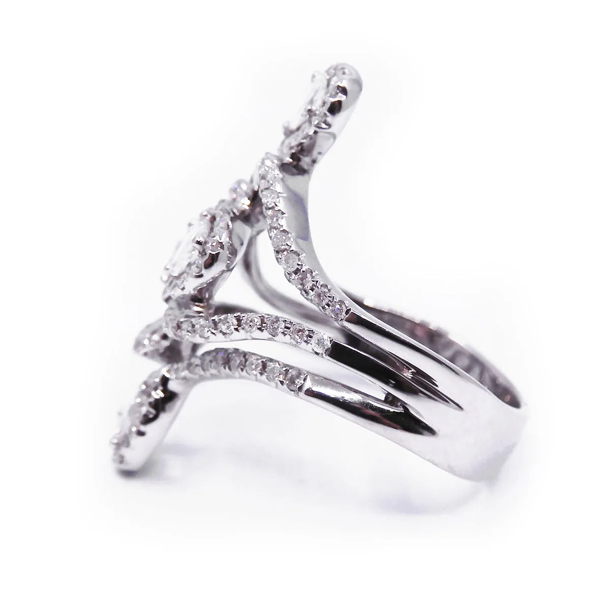 1.20ct Rose Cut Diamond Dress Ring | Pre-Loved | 18K White Gold