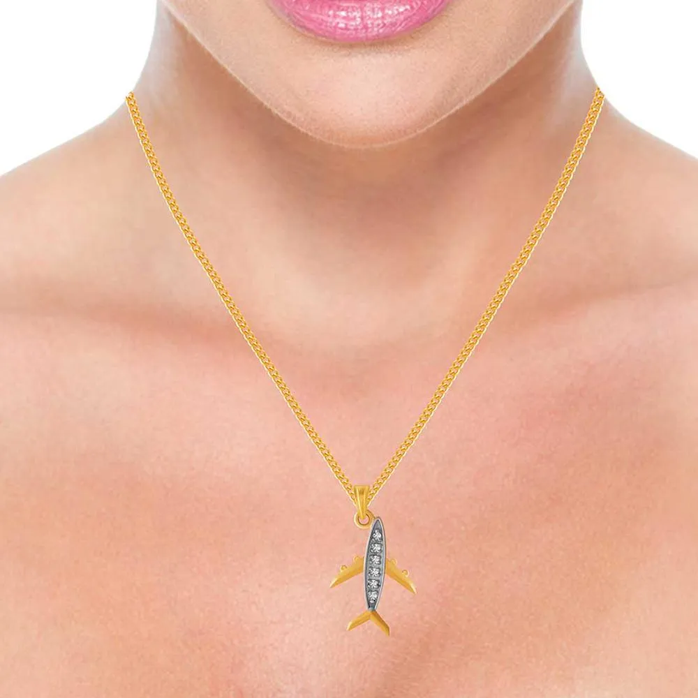 14k Aeroplane Designed Gold Pendent