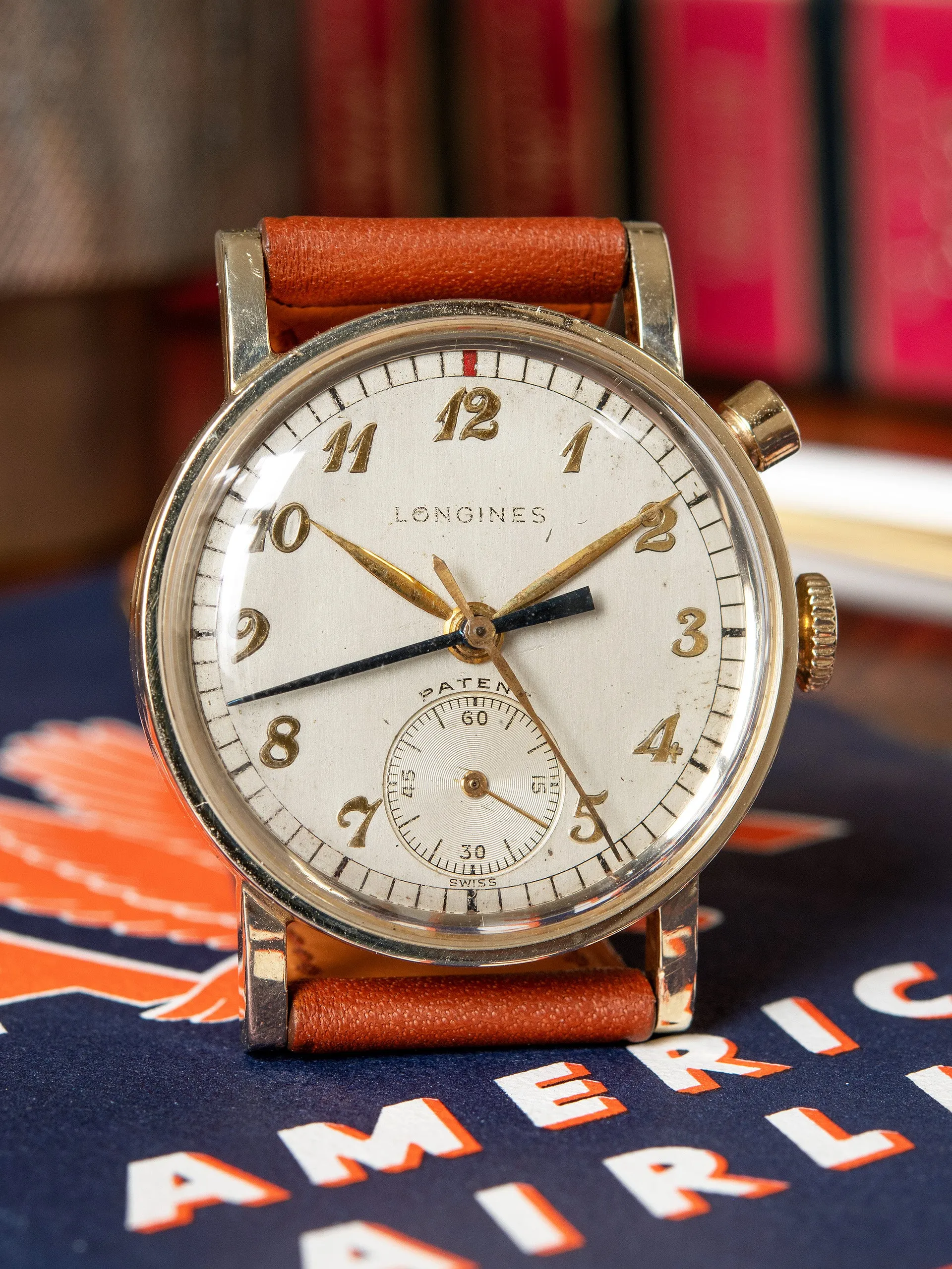 1949 Longines Mono-Pusher Stop-Second Chronograph (Cal. 12.68Z) 10k Gold Filled "American Airlines"