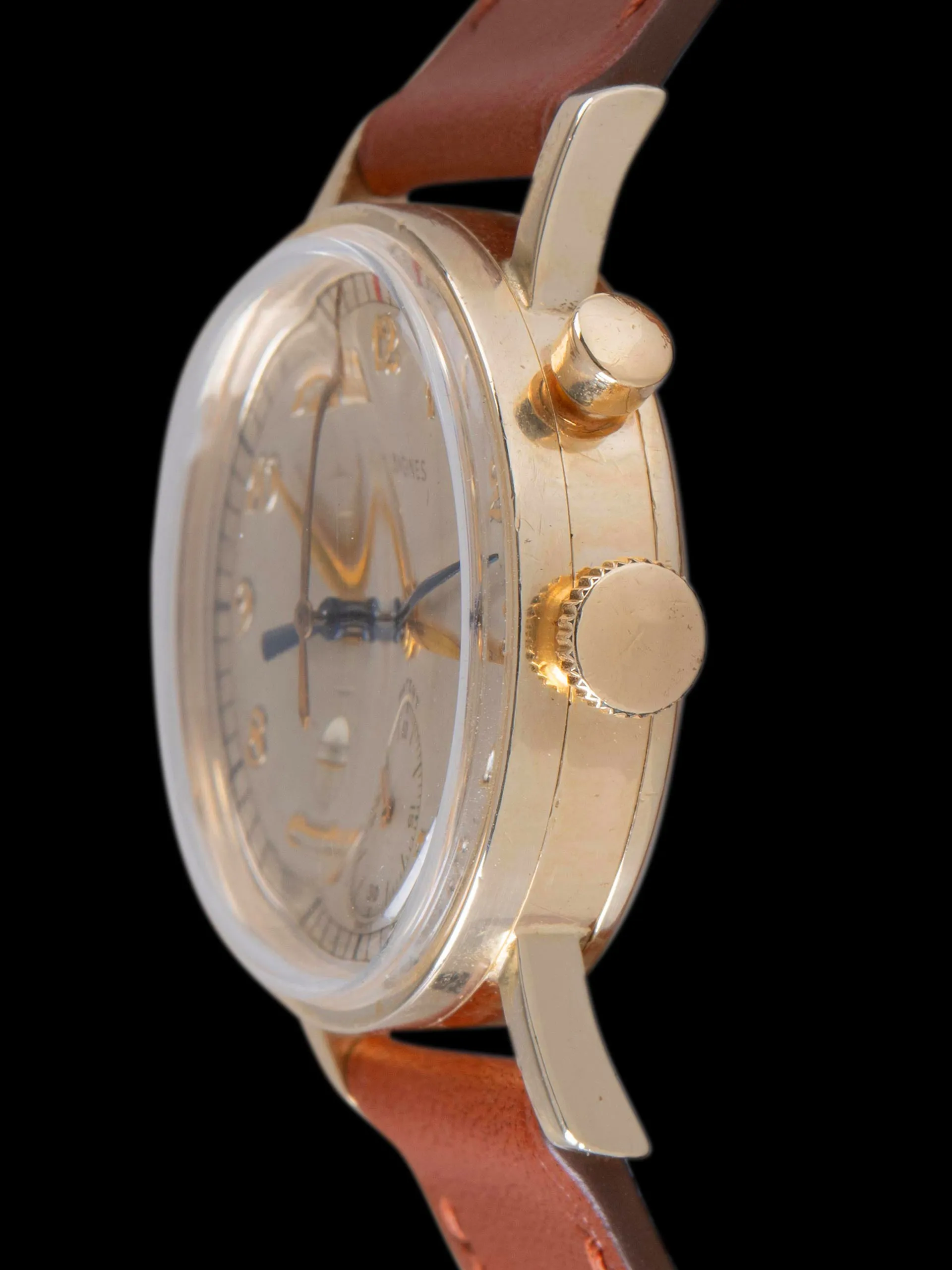 1949 Longines Mono-Pusher Stop-Second Chronograph (Cal. 12.68Z) 10k Gold Filled "American Airlines"