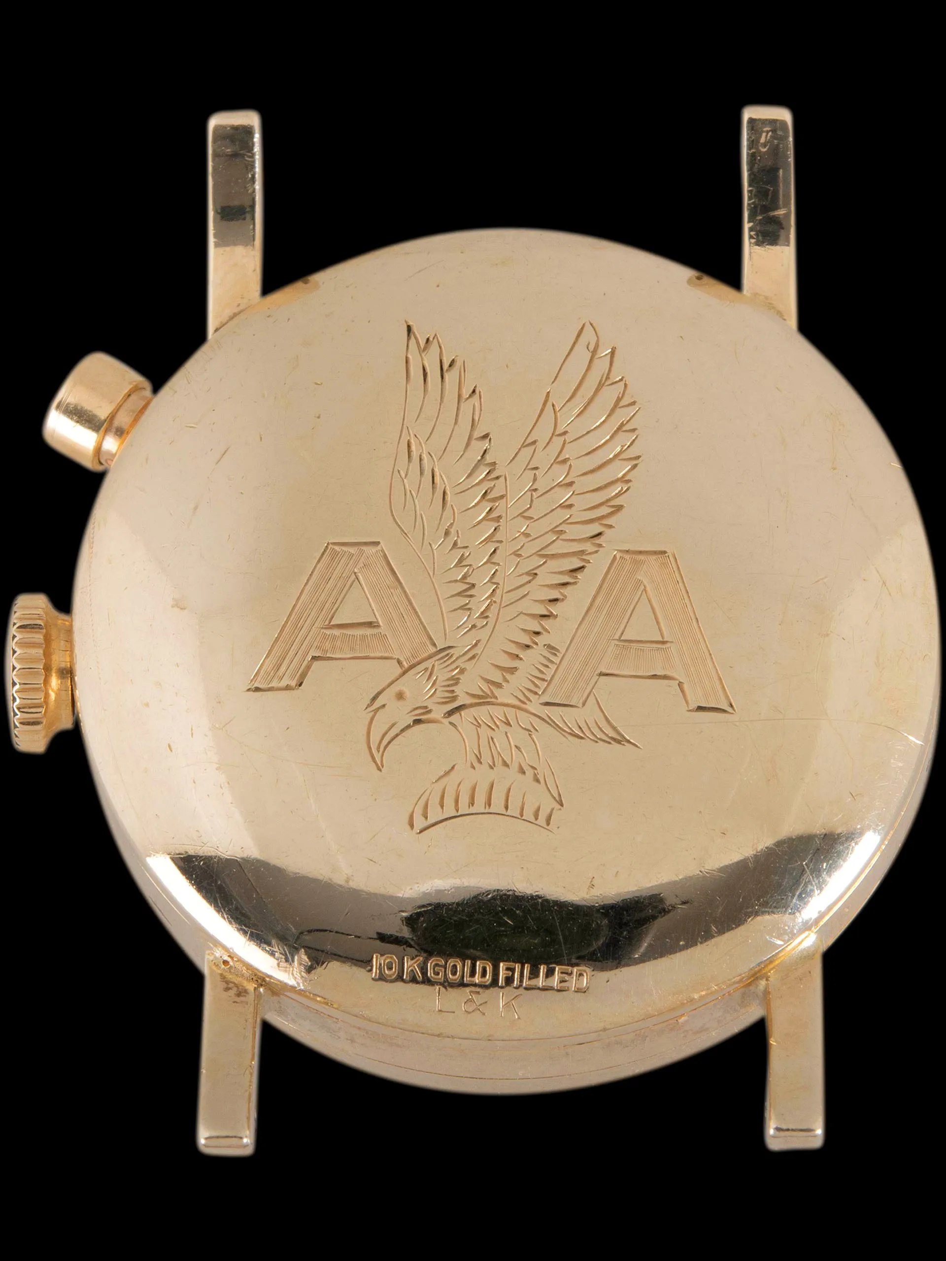 1949 Longines Mono-Pusher Stop-Second Chronograph (Cal. 12.68Z) 10k Gold Filled "American Airlines"