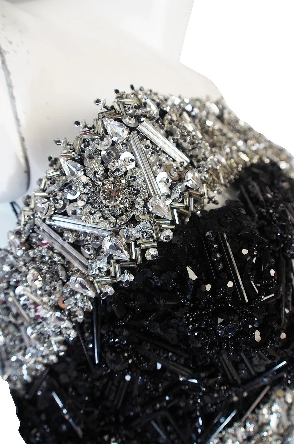 1970s Bead & Crystal Couture Galanos Gown