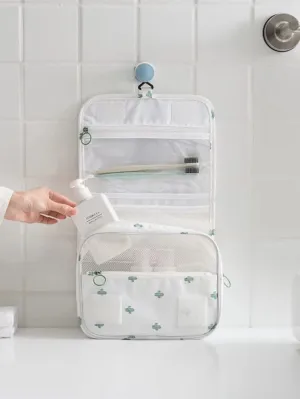 1pc Cactus Print Travel Toiletries Bag