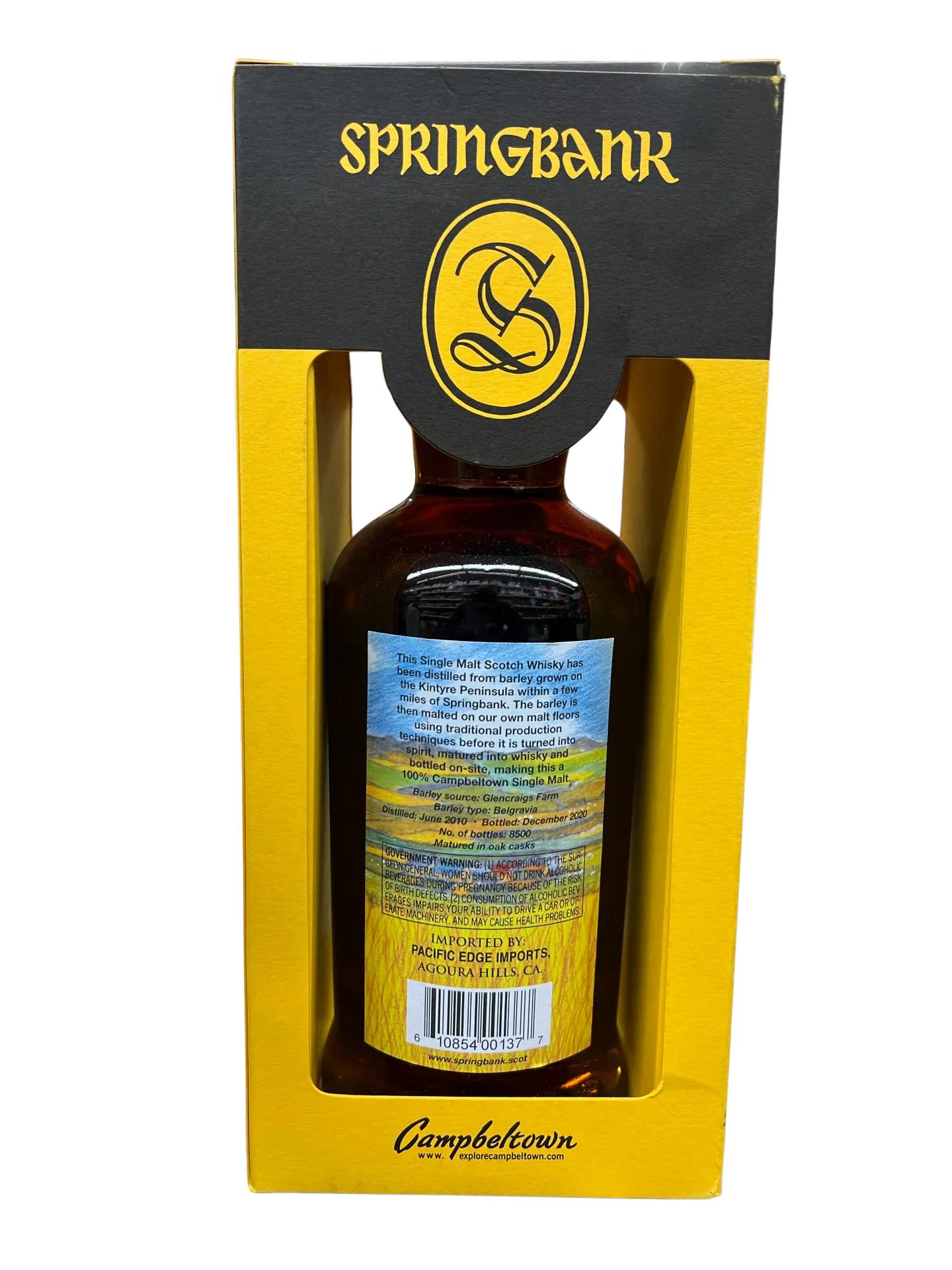 2010 Springbank Local Barley 10 Year Old Single Malt Scotch Whisky