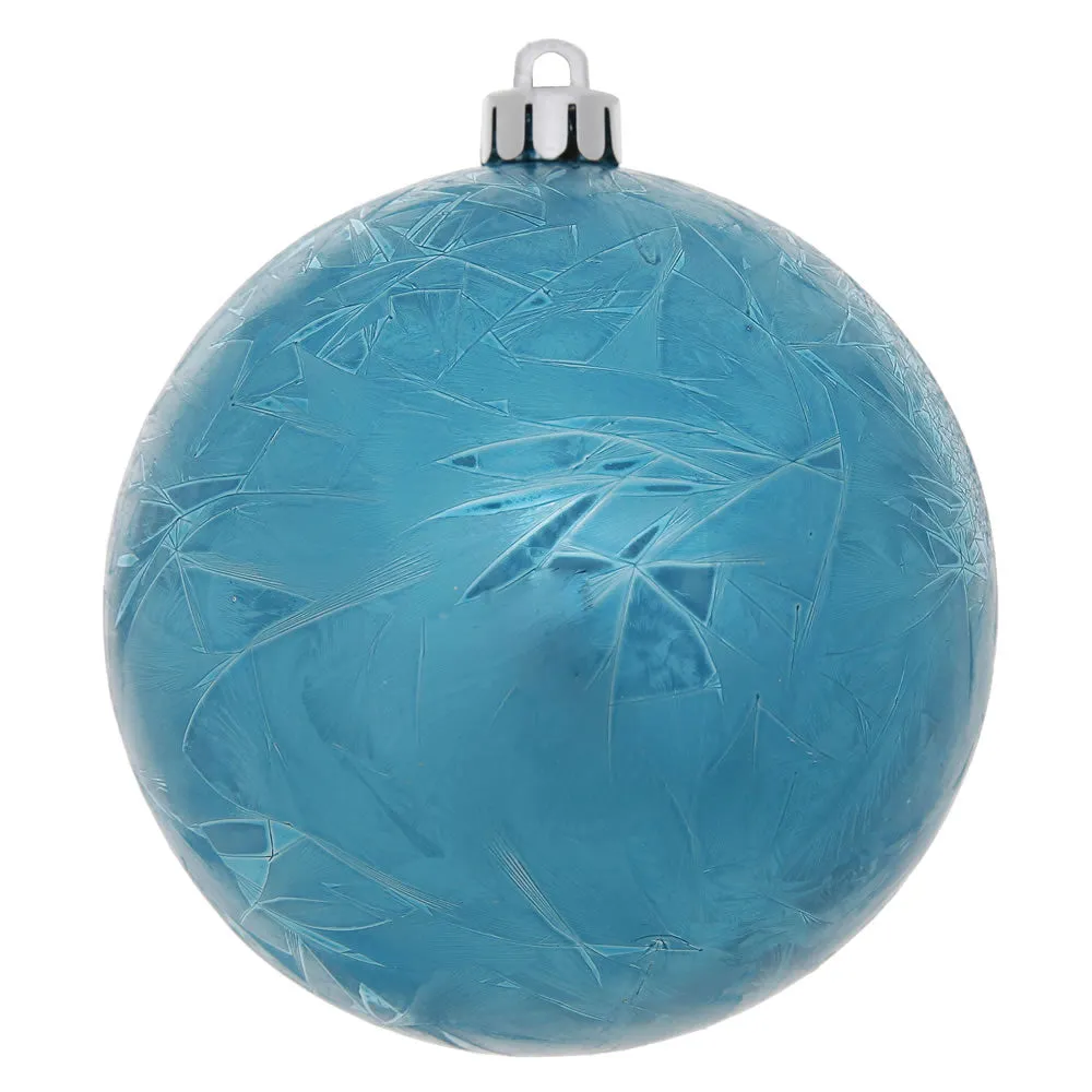 2.75" Turquois Crackle Ball Ornament UV Drill 12/