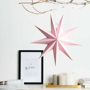 28cm Scandinavian Star Decoration - Matte Pink