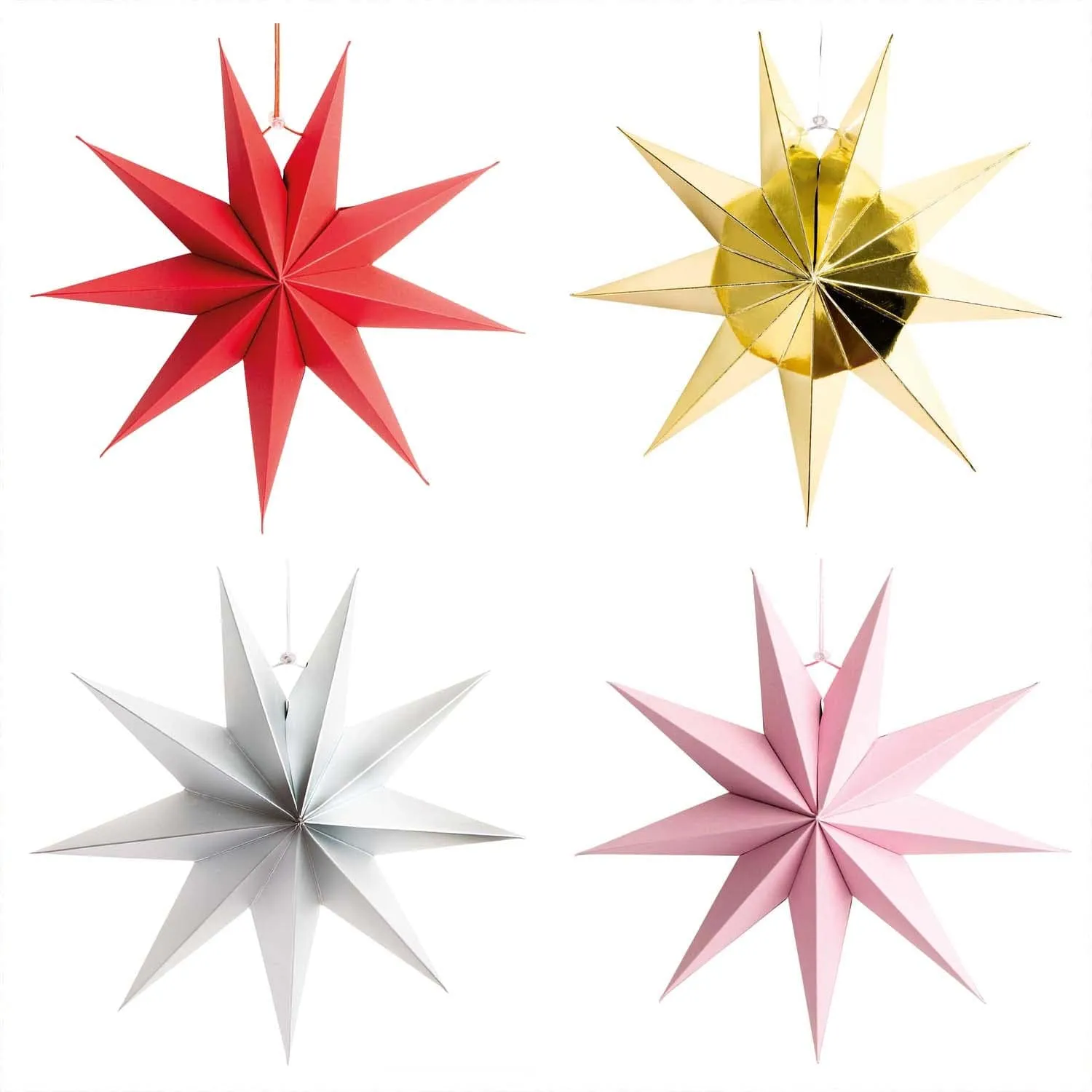 28cm Scandinavian Star Decoration - Matte Pink