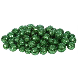 3Pk. Vickerman 20-25-30mm. Emerald Glitter Ball Christmas Ornament