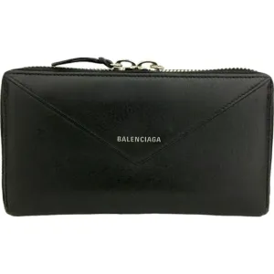 614230BB (L3) Balenciaga Wallet Long Black Leather