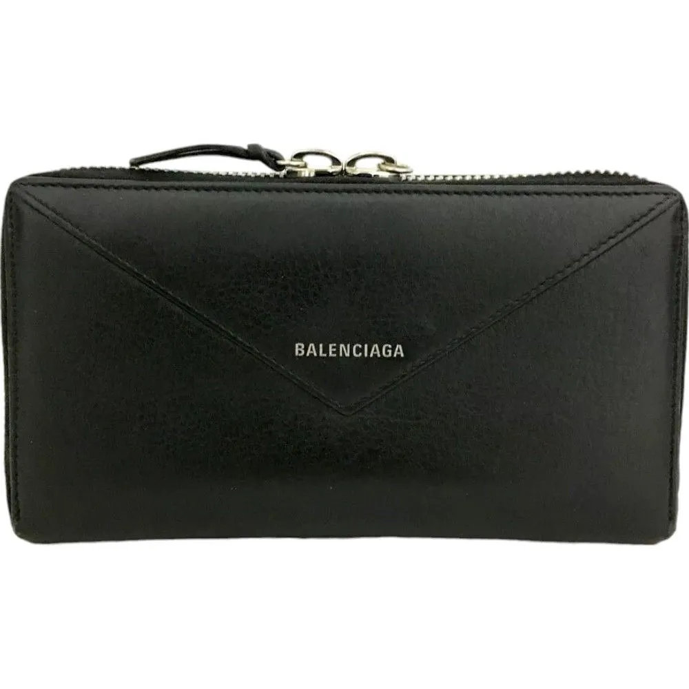 614230BB (L3) Balenciaga Wallet Long Black Leather