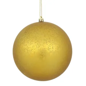 6" Gold Mercury Ball Matte Finish Ornaments 4 Per Bag