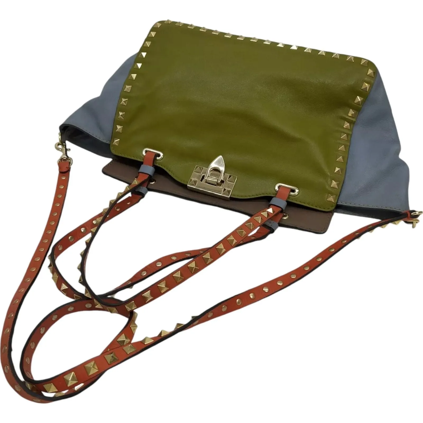 806385AT (X6) Valentino Garavani Crossbody Bag Green Leather