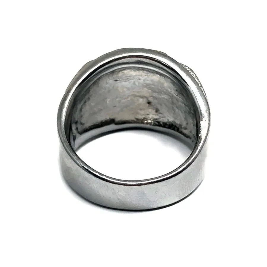 925 Silver Square White Gold CZ Diamond San Judas Ring