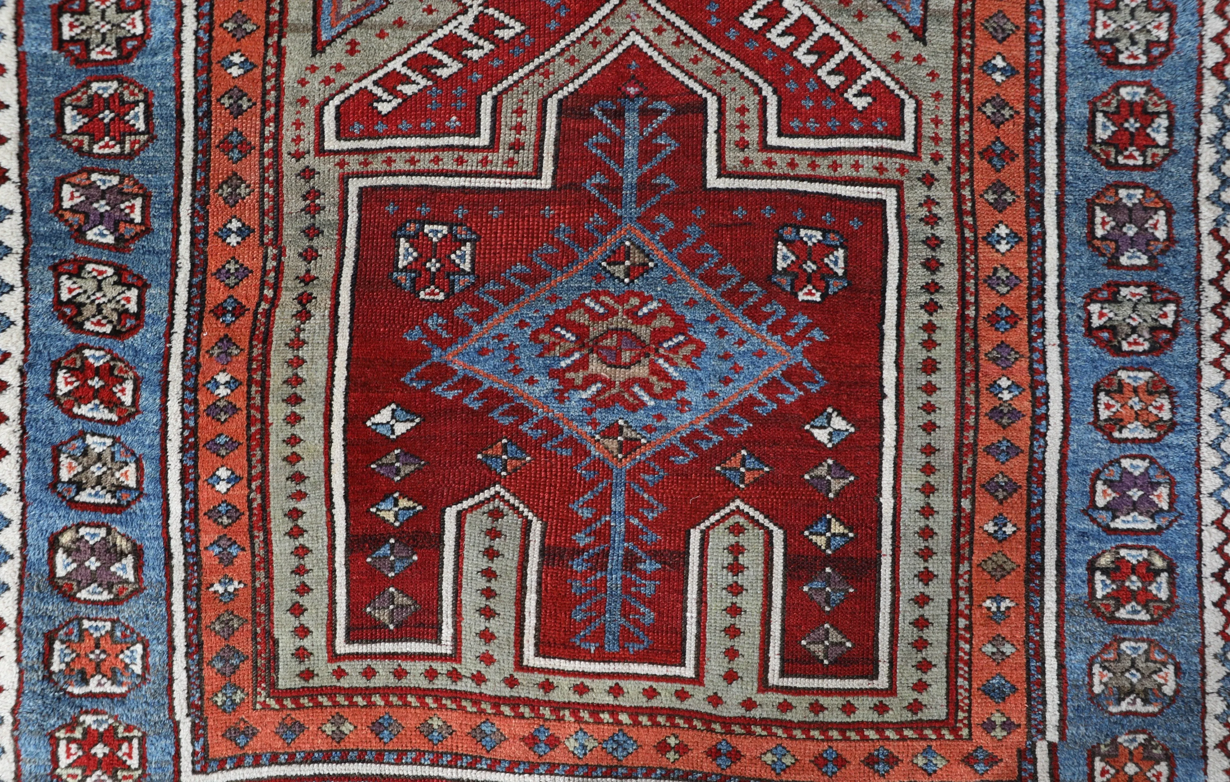 Antique Bergama Kozak Rug 4'2"x4'4"