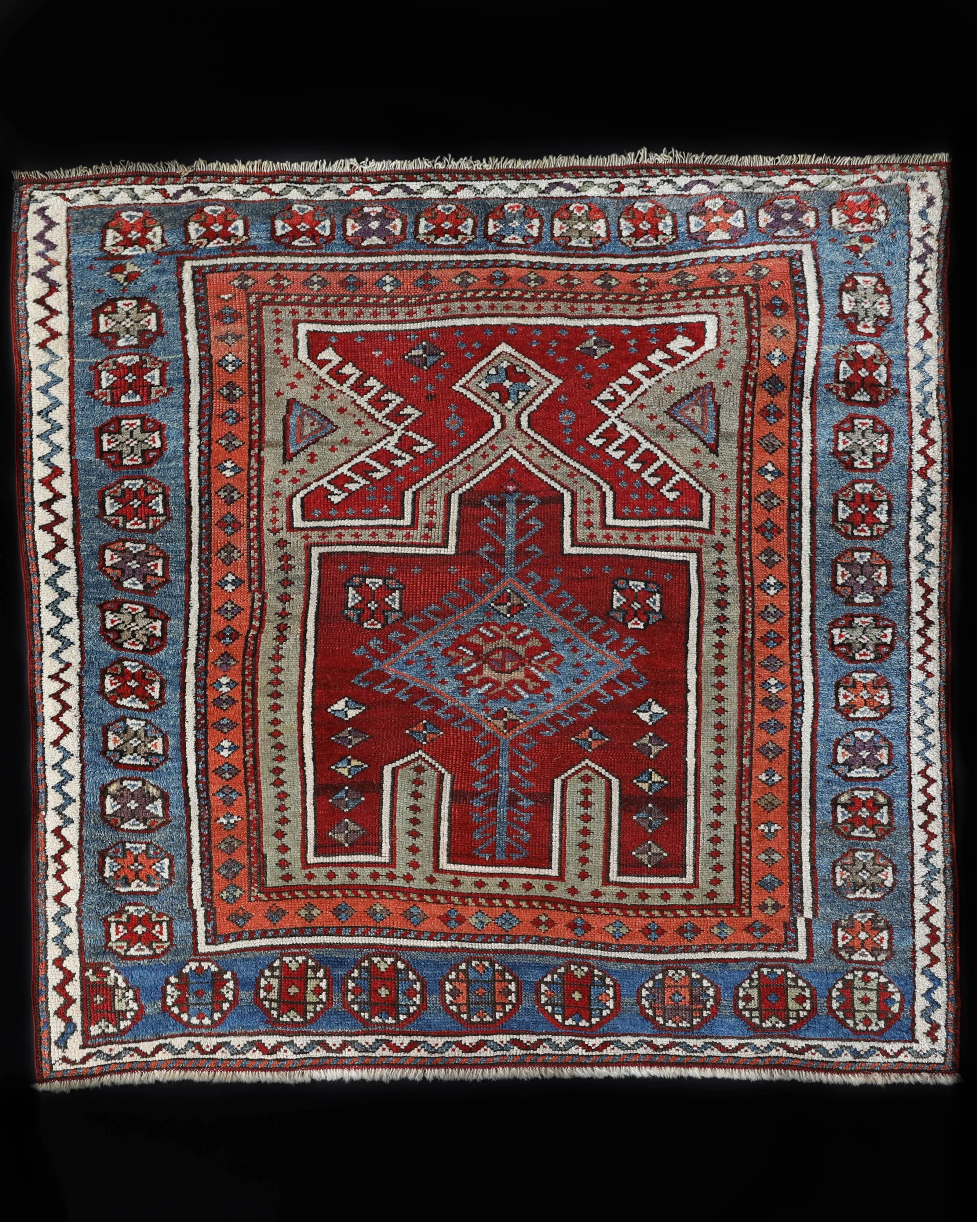 Antique Bergama Kozak Rug 4'2"x4'4"